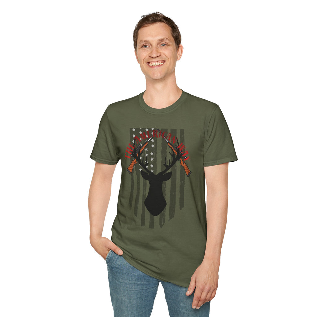 American Hunt T-Shirt — 'The American Hunt' Deer & Rifles Patriotic Graphic Tee