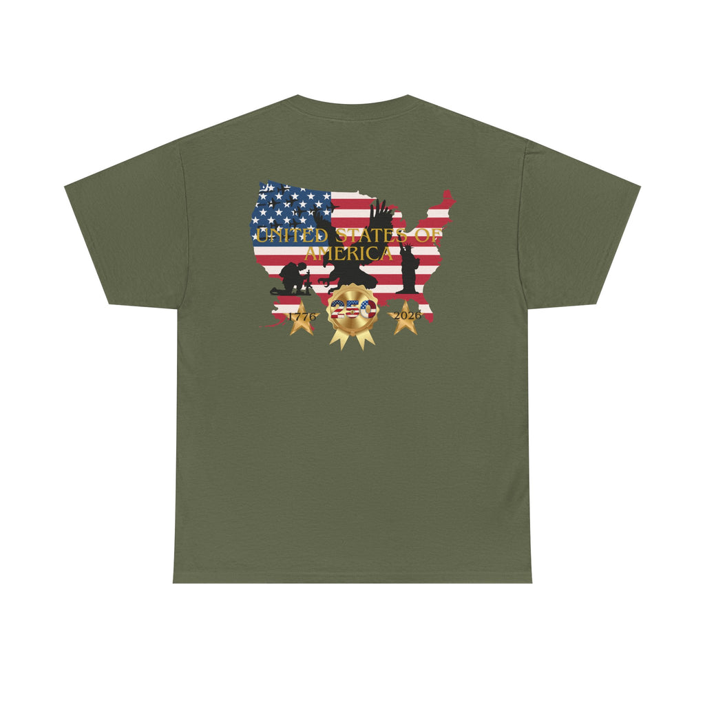 America 250 100% Cotton T-Shirt — Patriotic Fourth of July Tee