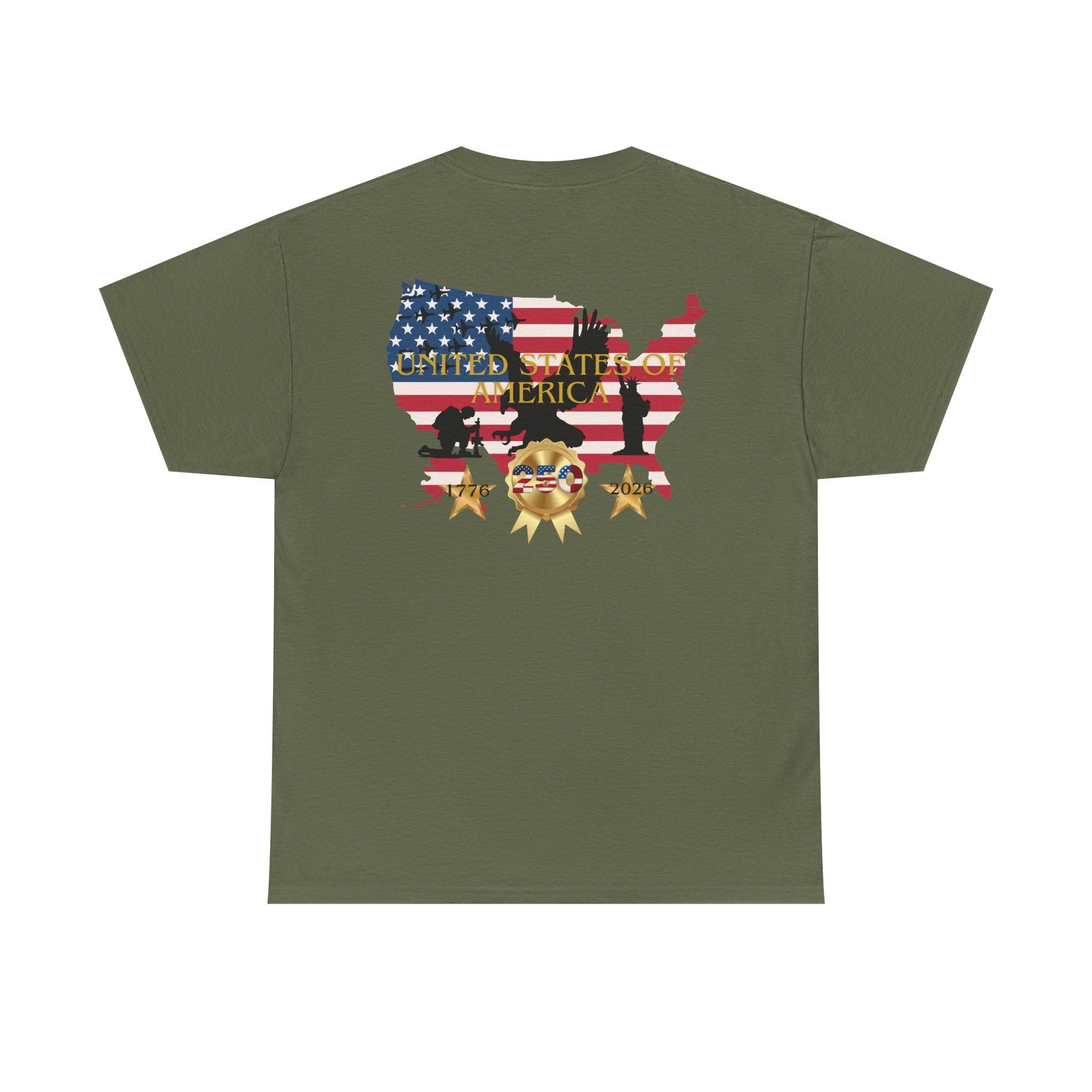 America 250 100% Cotton T-Shirt — Patriotic Fourth of July Tee