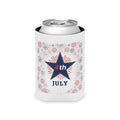 4th of July Can Cooler - Patriotic Star Fireworks Beer Koozie