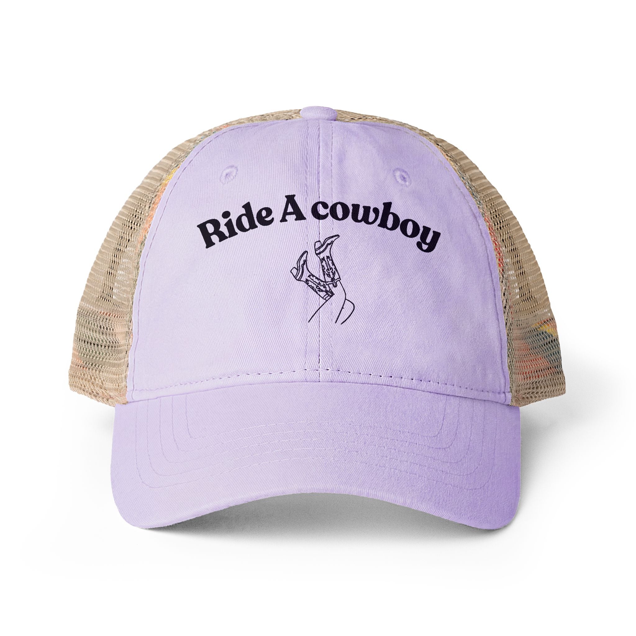 Women's Washed Mesh-Back Cap Ride a cowboy