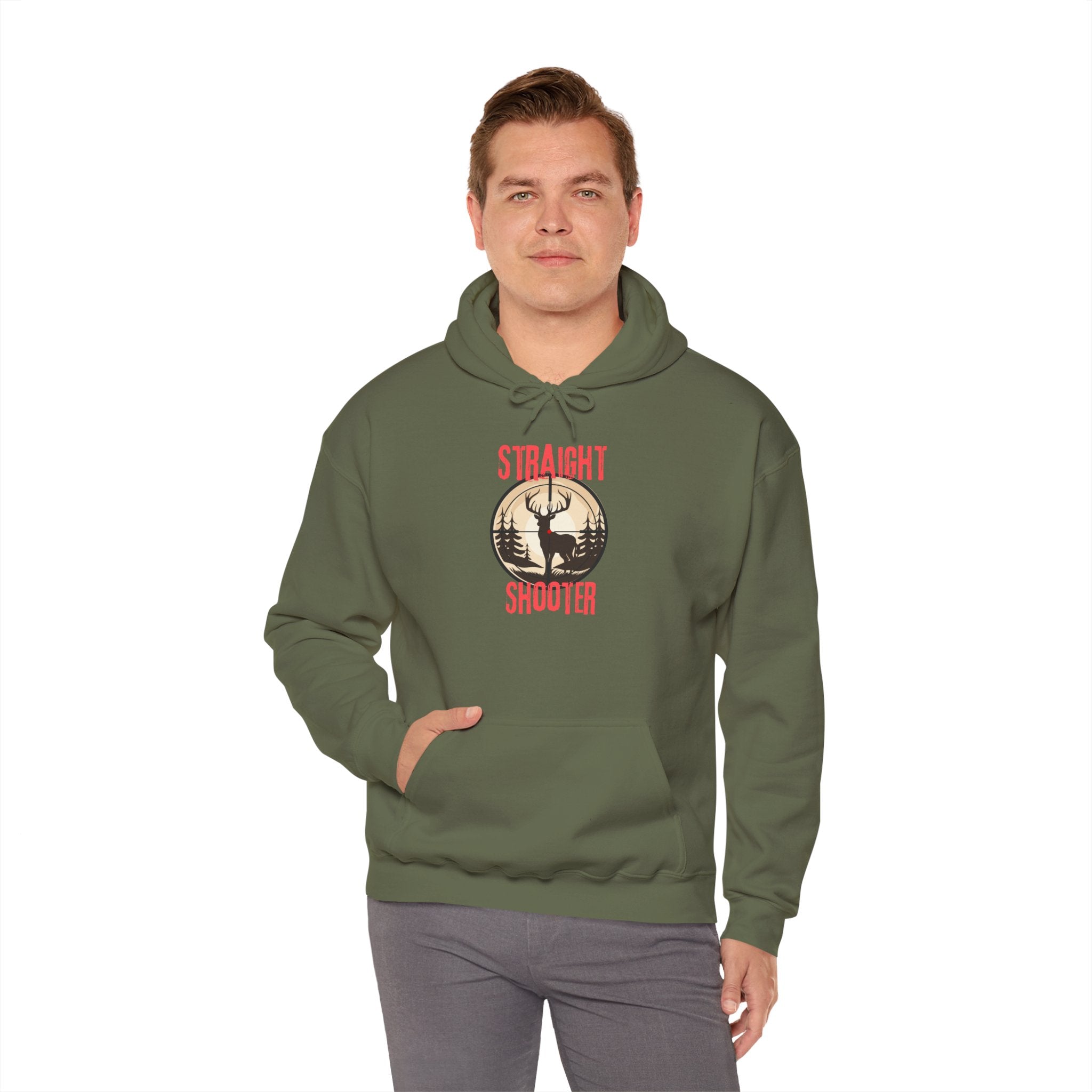 Straight Shooter Deer Hoodie - Hunting Graphic Pullover