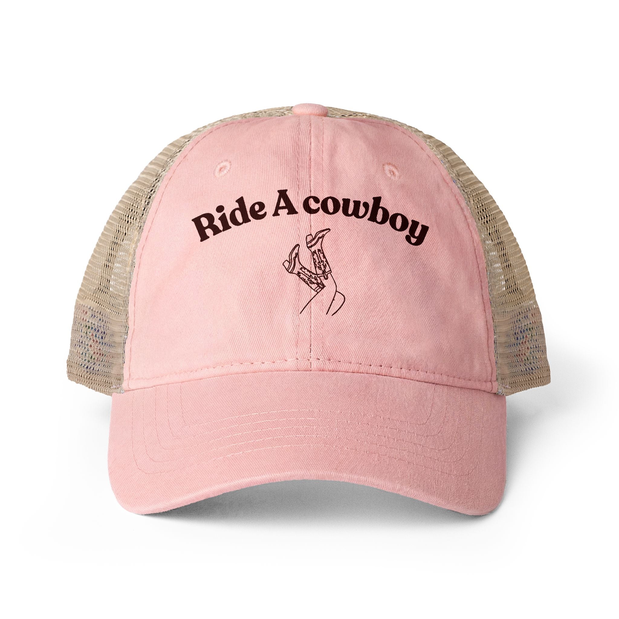 Women's Washed Mesh-Back Cap Ride a cowboy