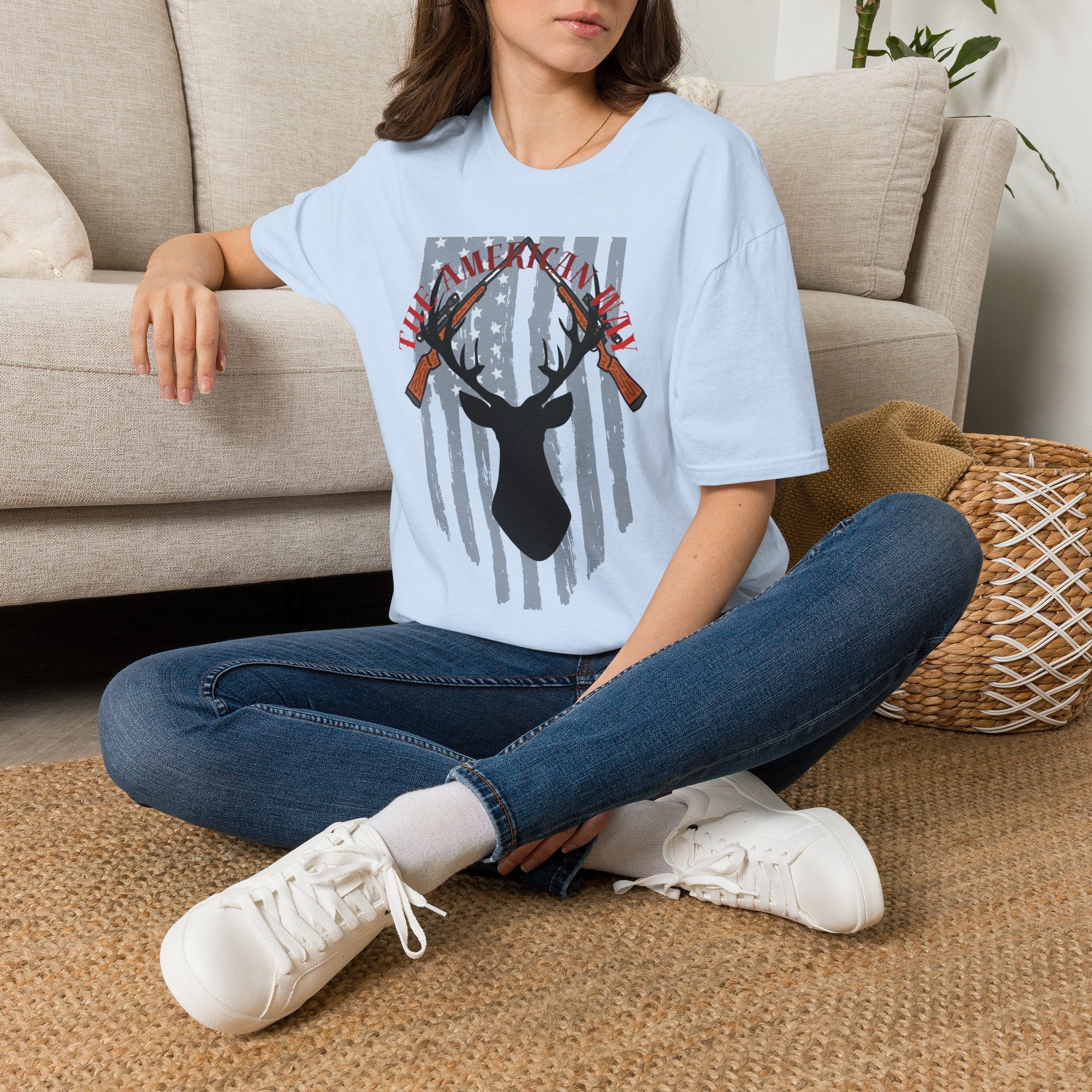American Hunt T-Shirt — 'The American Hunt' Deer & Rifles Patriotic Graphic Tee