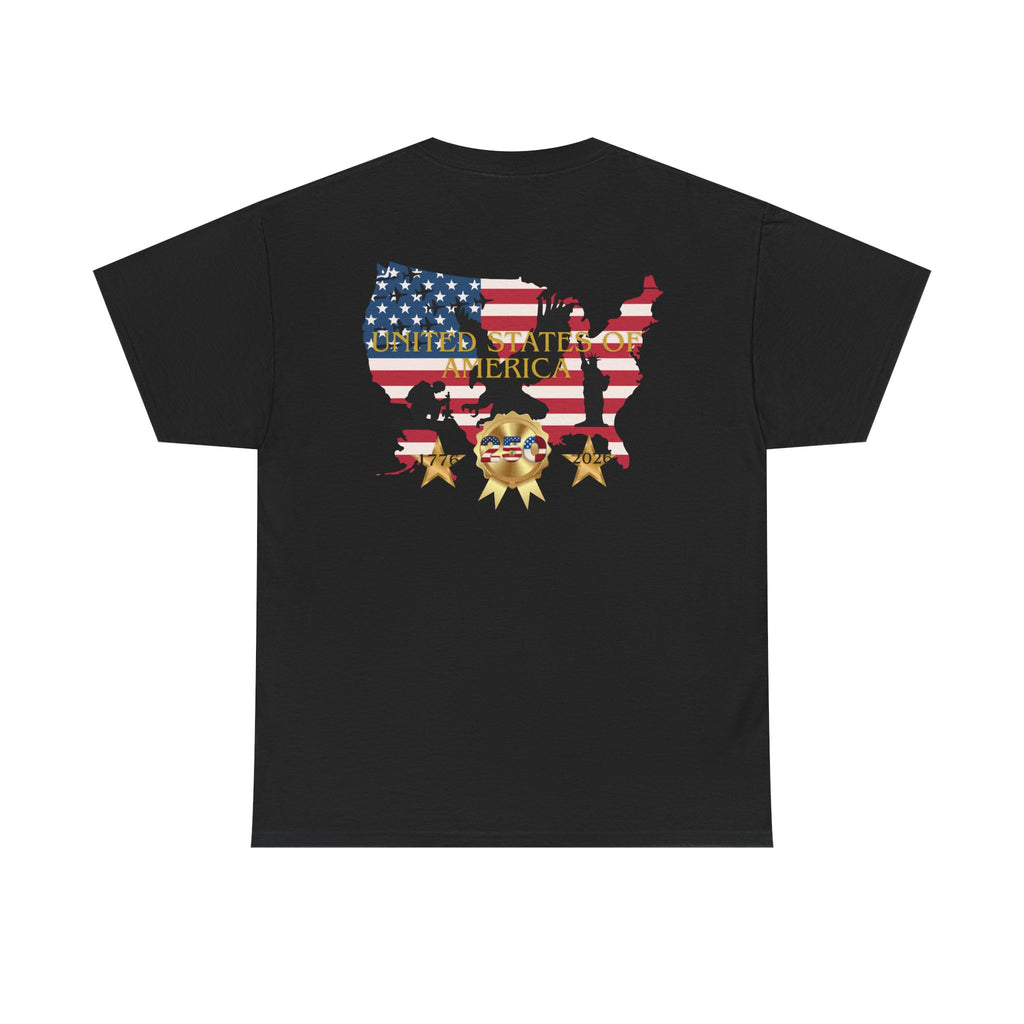 America 250 100% Cotton T-Shirt — Patriotic Fourth of July Tee