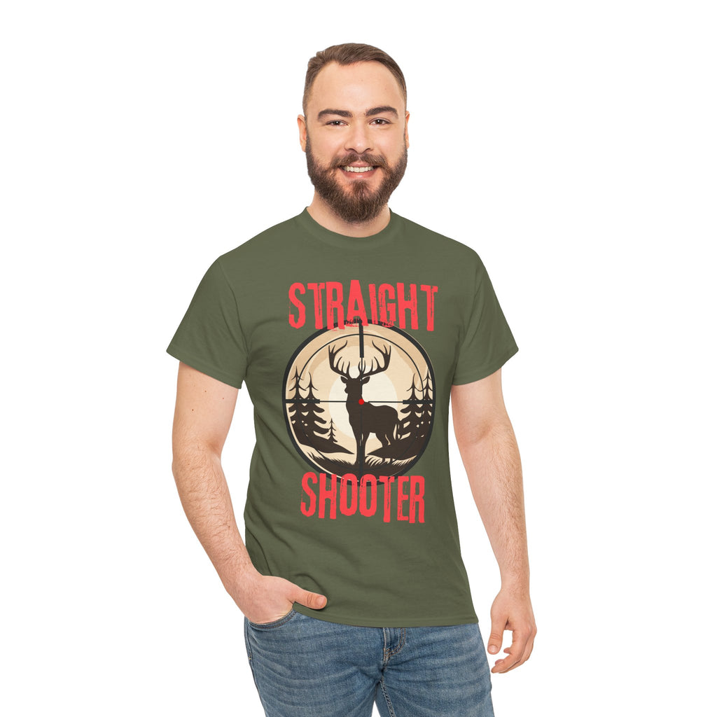 Deer Hunter "Straight Shooter" 100% Cotton T-Shirt - Vintage Outdoors Hunting Tee