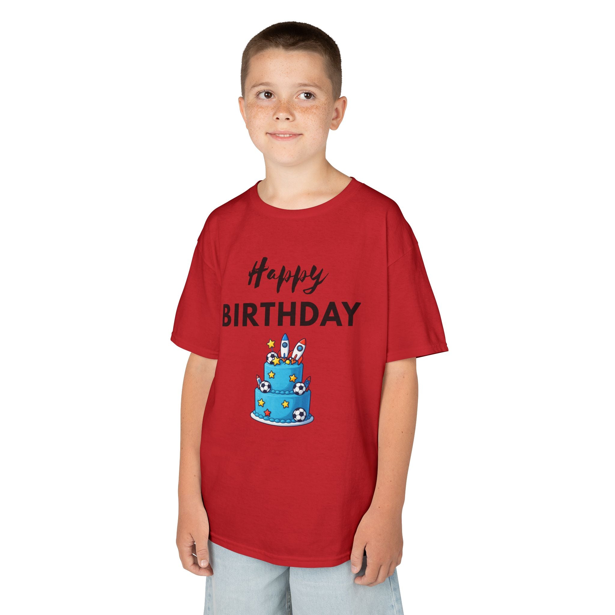 Kids 'Happy Birthday' Cake T-Shirt — Cute Blue Birthday Tee for Children