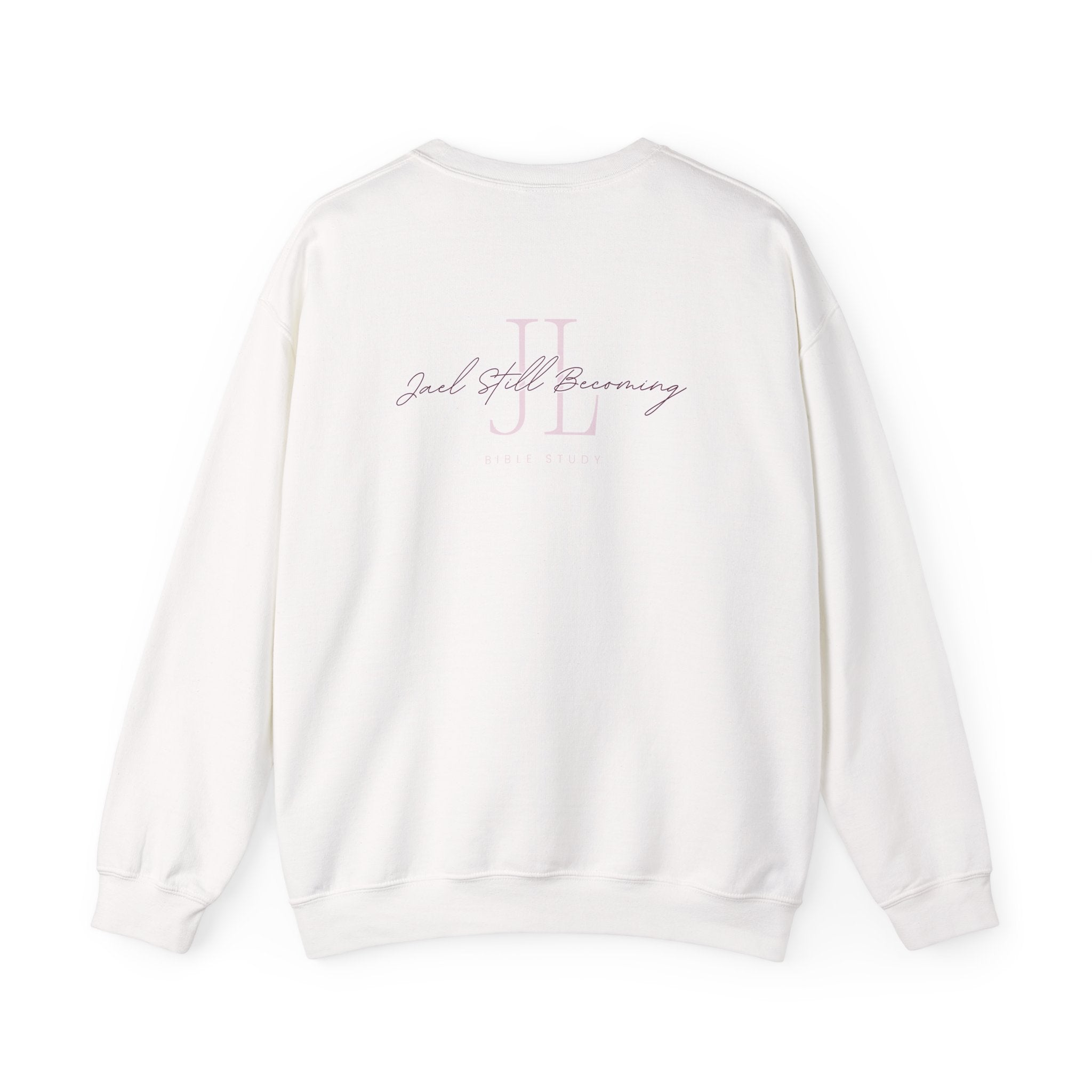Crewneck Sweatshirt — Minimal Cross Logo & 'Jael Still Becoming Bible Study