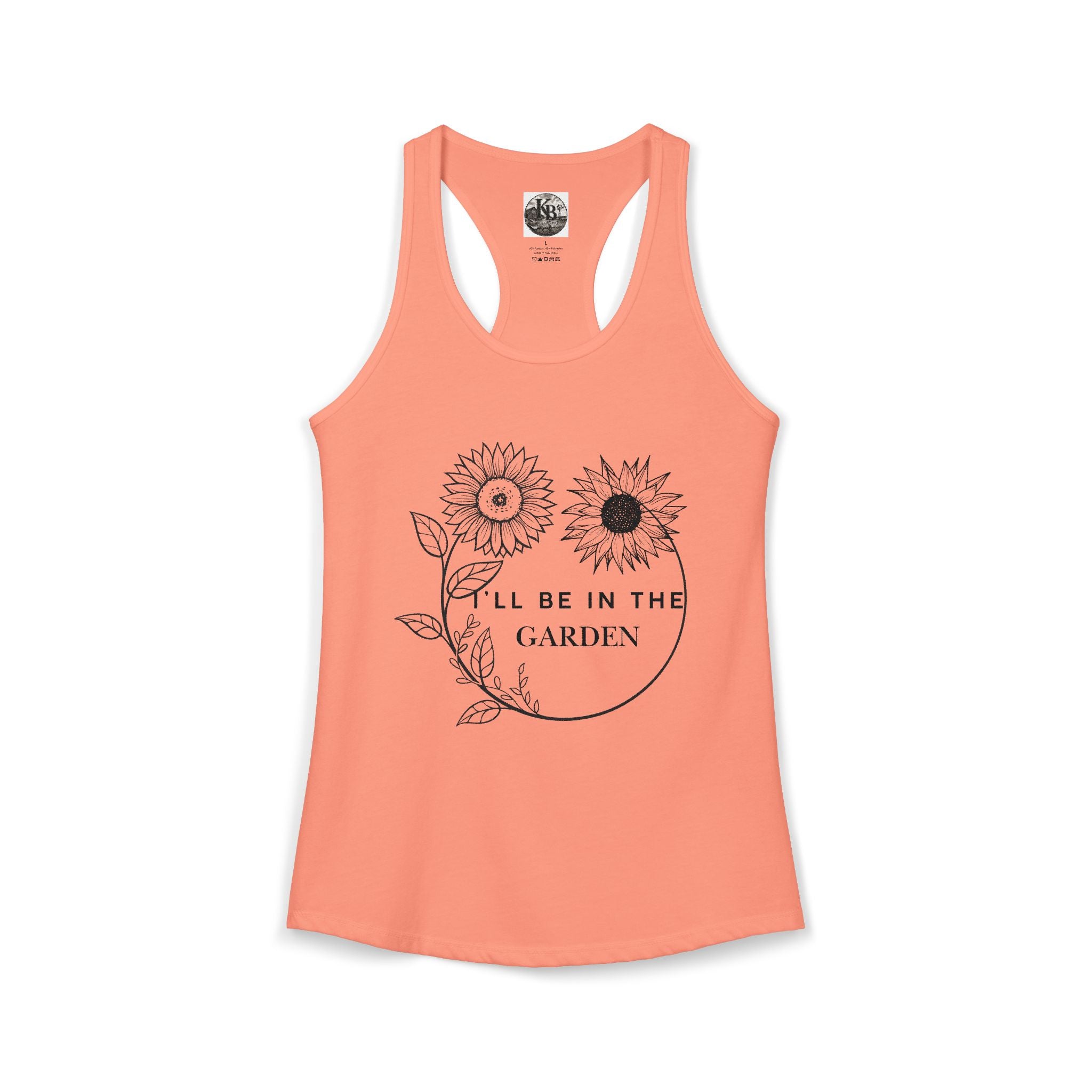 I'll Be in the Garden Flowery Tank Top — Women's Racerback Garden Shirt