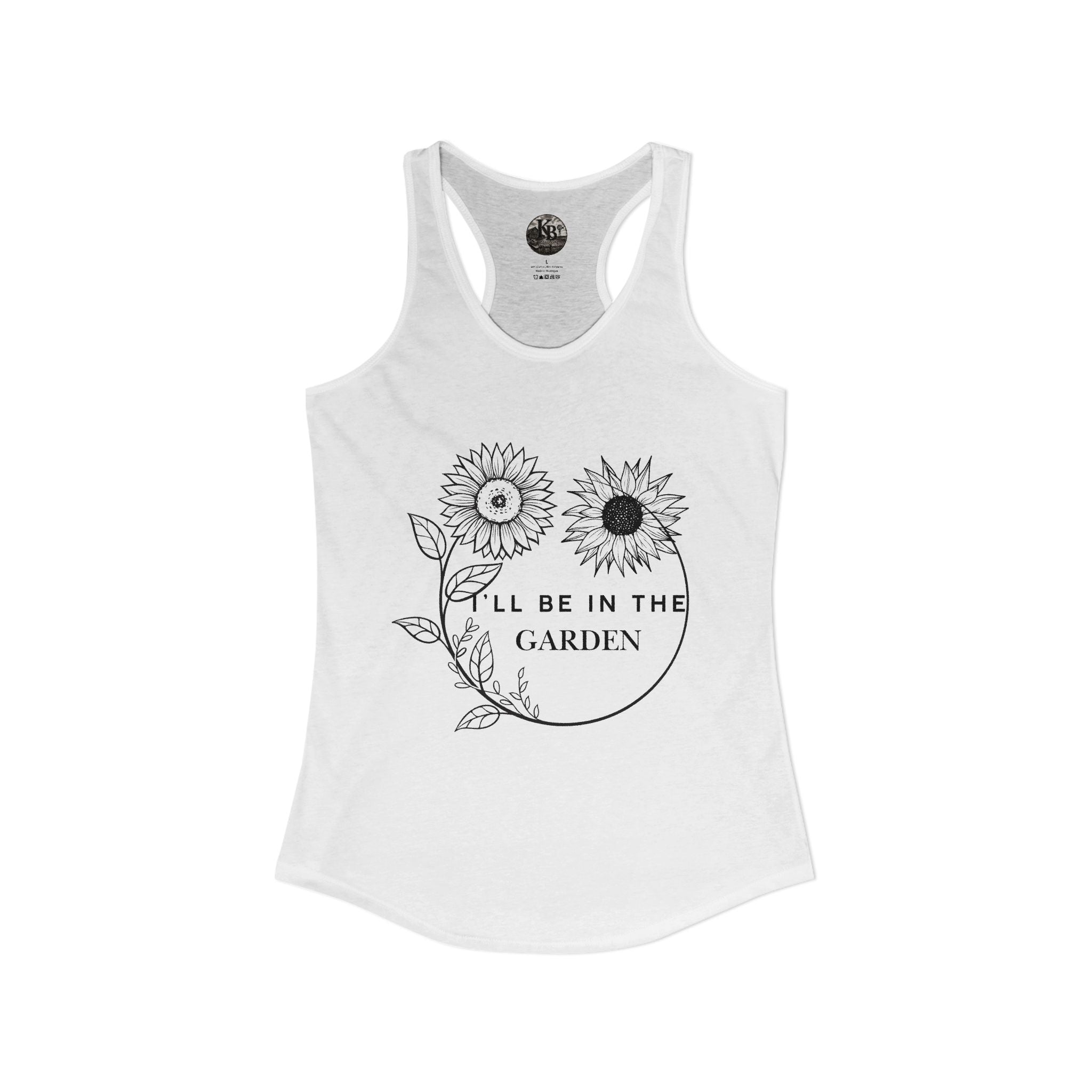I'll Be in the Garden Flowery Tank Top — Women's Racerback Garden Shirt