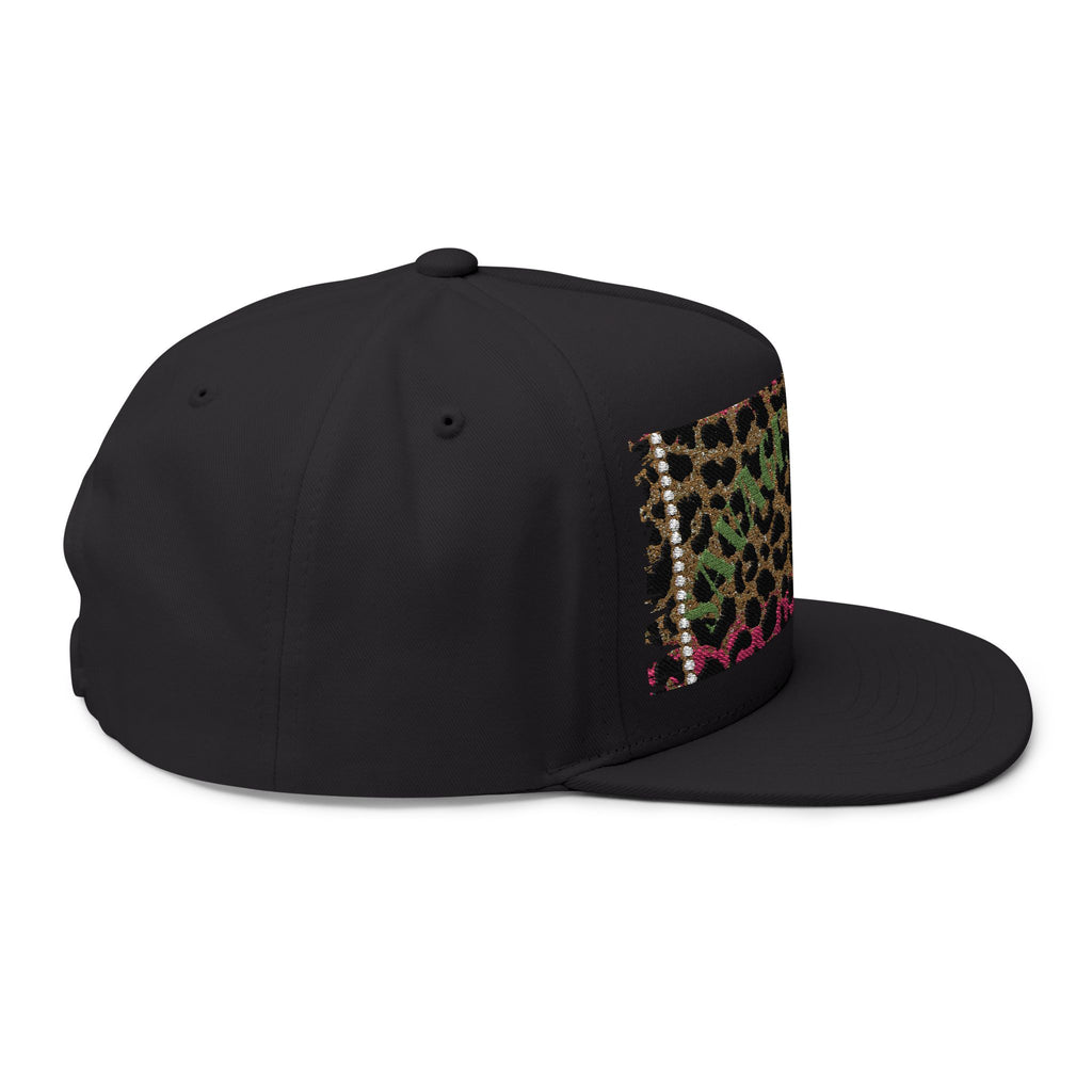 Savage Momma Embroidered Flat Bill Cap — Cheetah Print Hat