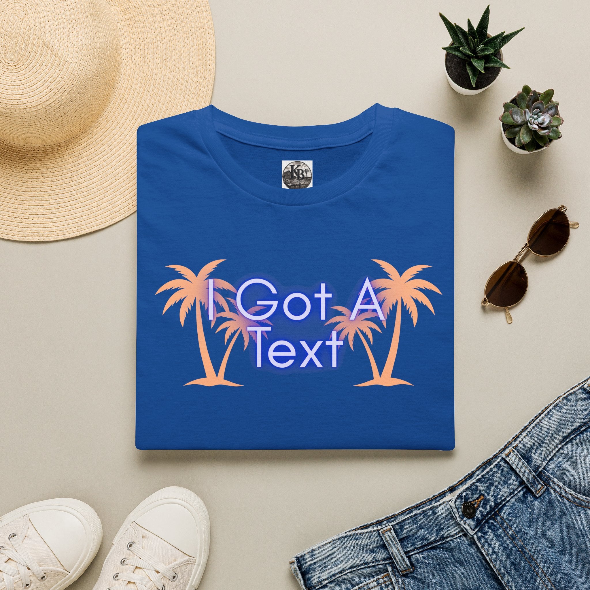 Got A Text Palm Tree Tee — Retro Neon Tropical Graphic T-Shirt