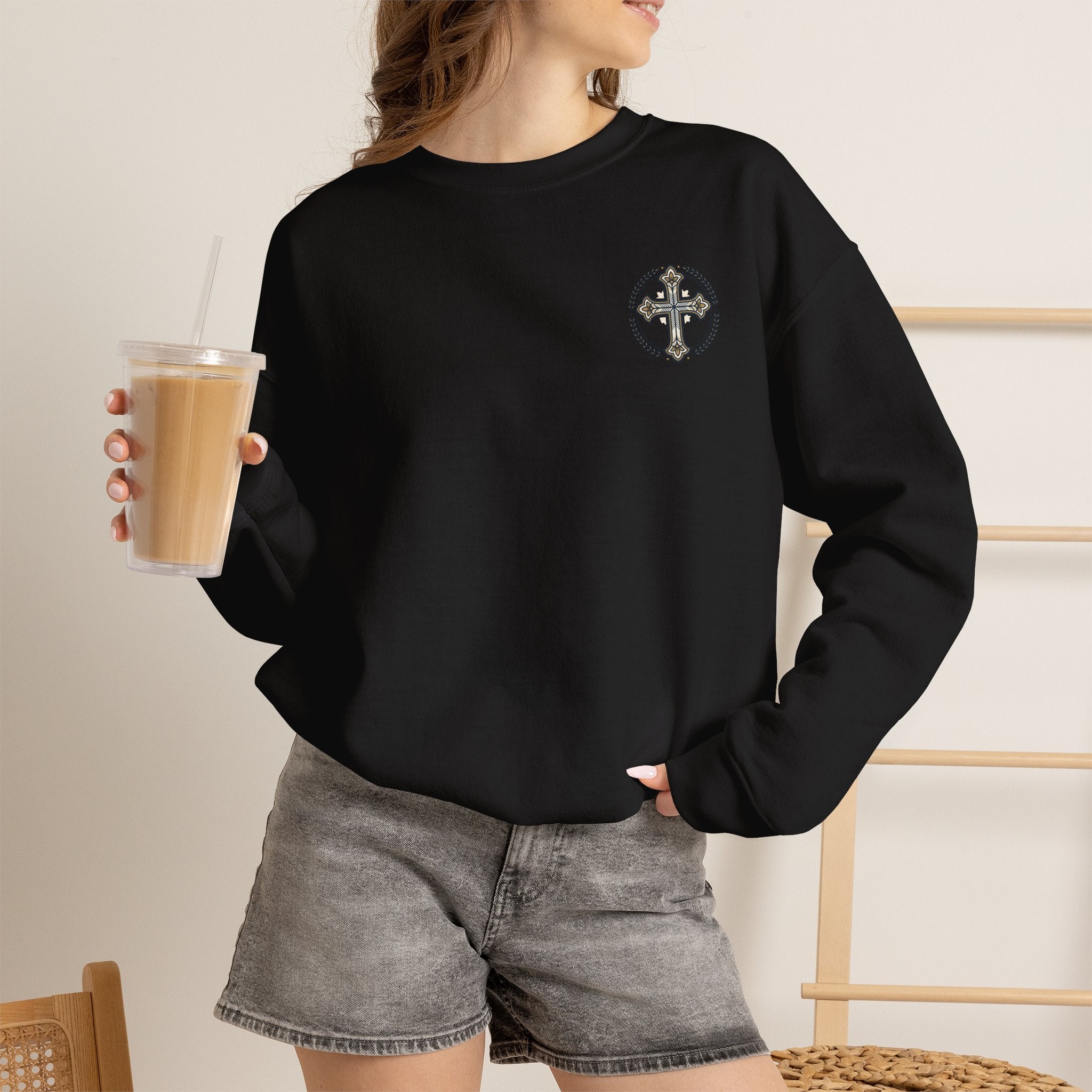 Crewneck Sweatshirt — Minimal Cross Logo & 'Jael Still Becoming Bible Study