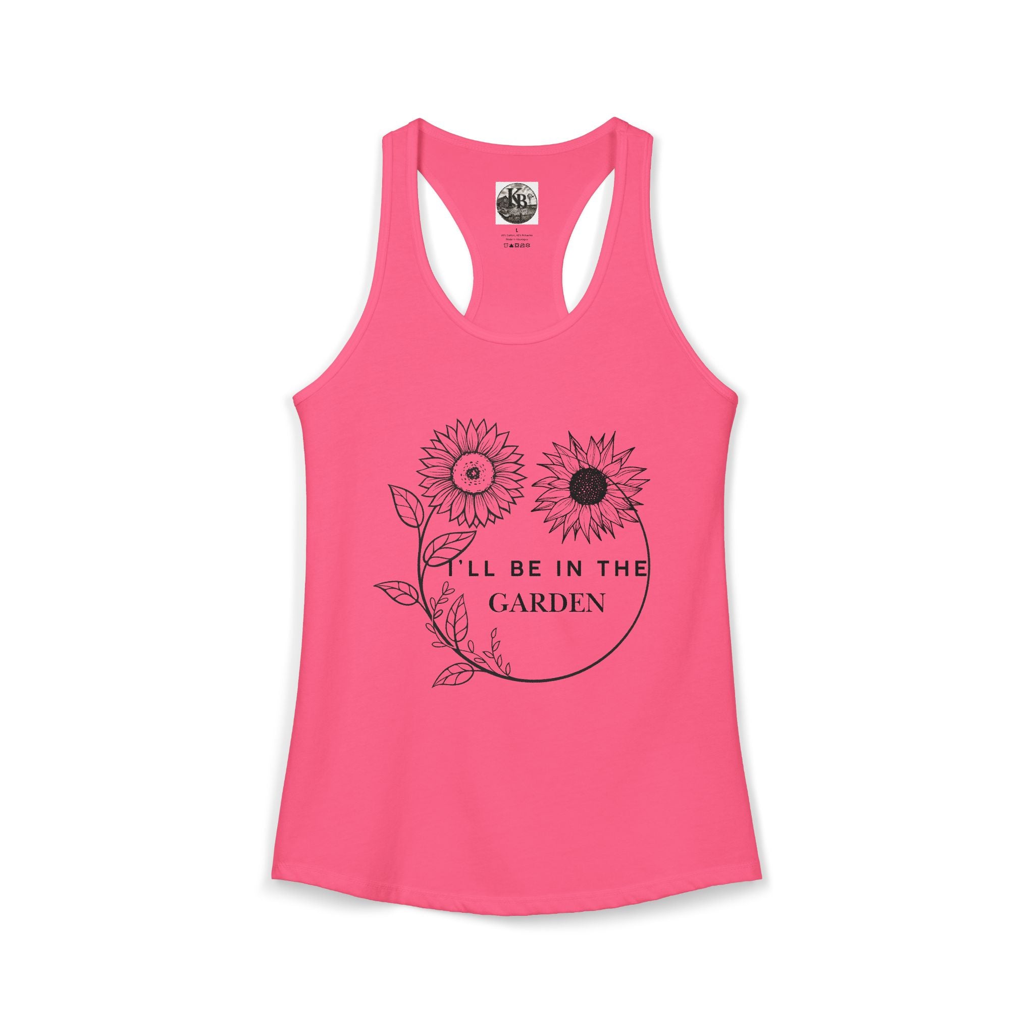 I'll Be in the Garden Flowery Tank Top — Women's Racerback Garden Shirt