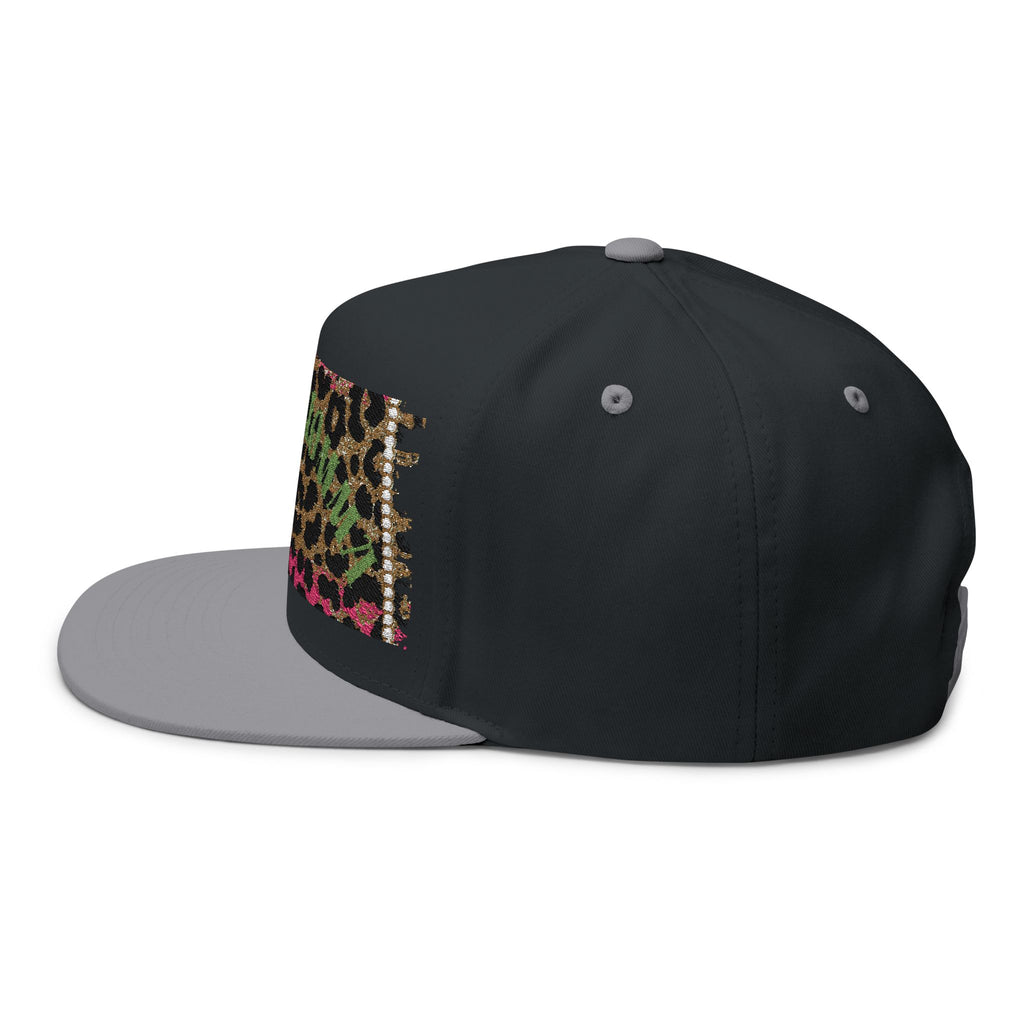 Savage Momma Embroidered Flat Bill Cap — Cheetah Print Hat