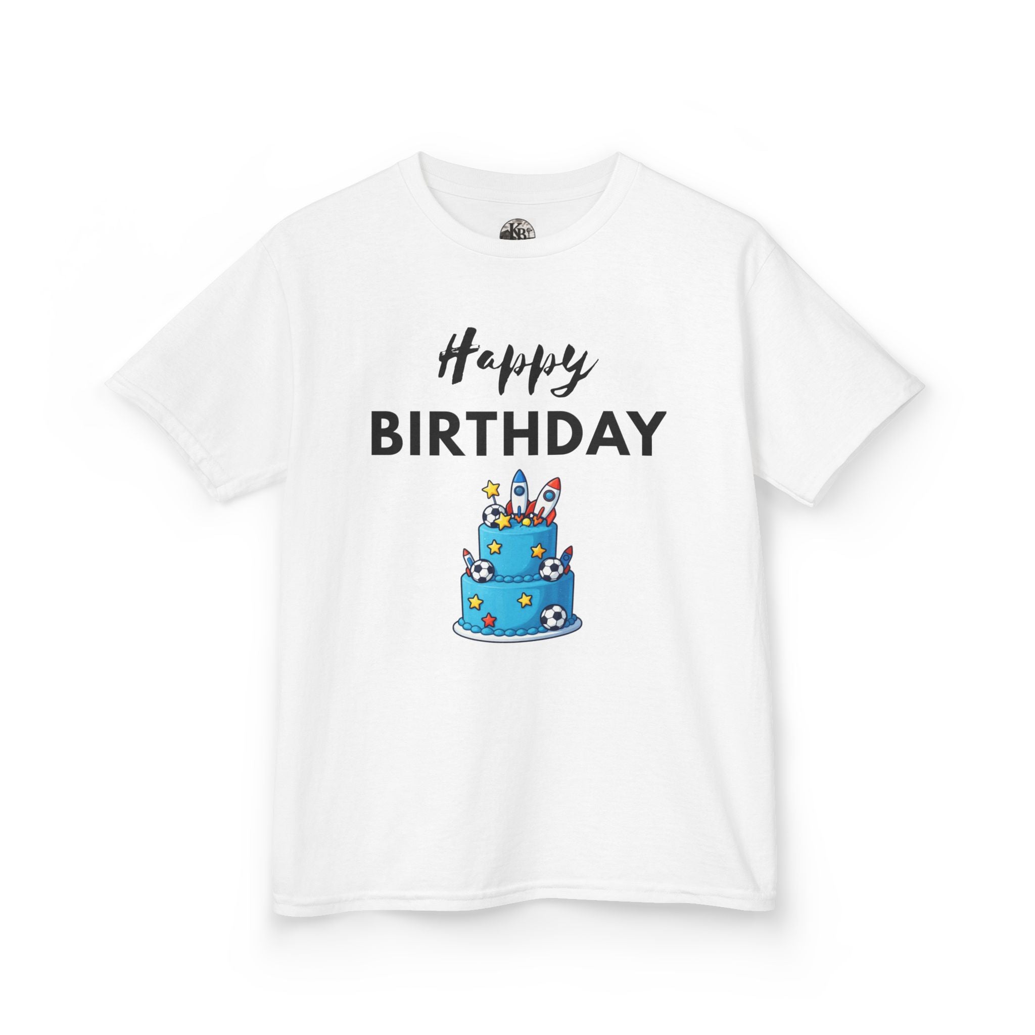 Kids 'Happy Birthday' Cake T-Shirt — Cute Blue Birthday Tee for Children