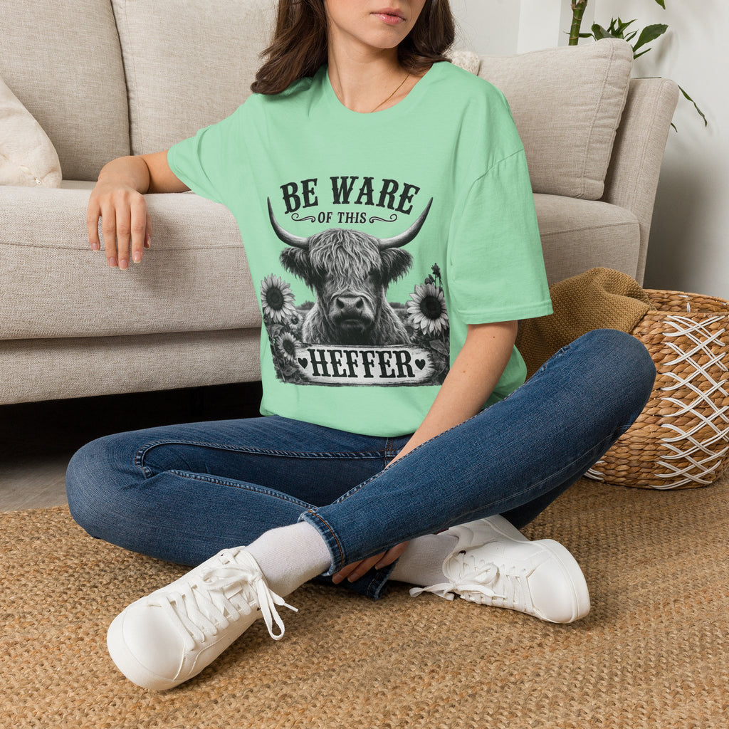 Funny Graphic T-Shirt — "Be Ware of This Heffer" Novelty Tee