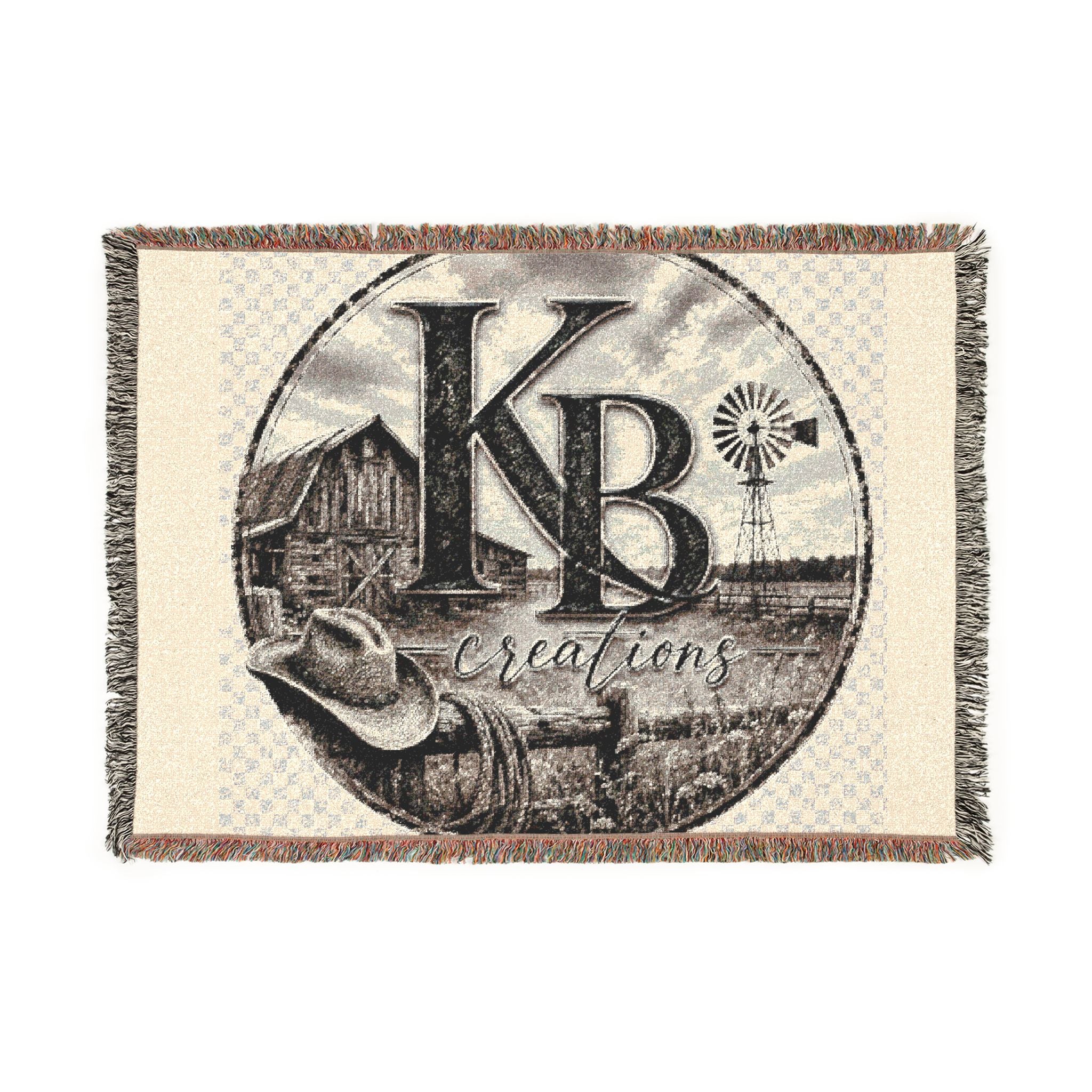 KB Farmhouse Logo Throw Blanket