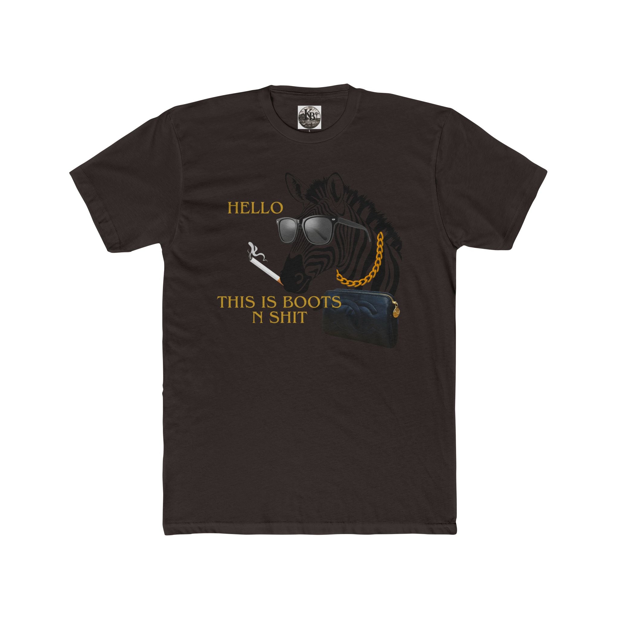 Hello This Is Boots N' Shit Zebra Graphic Tee — Funny Animal Sunglasses T-Shirt