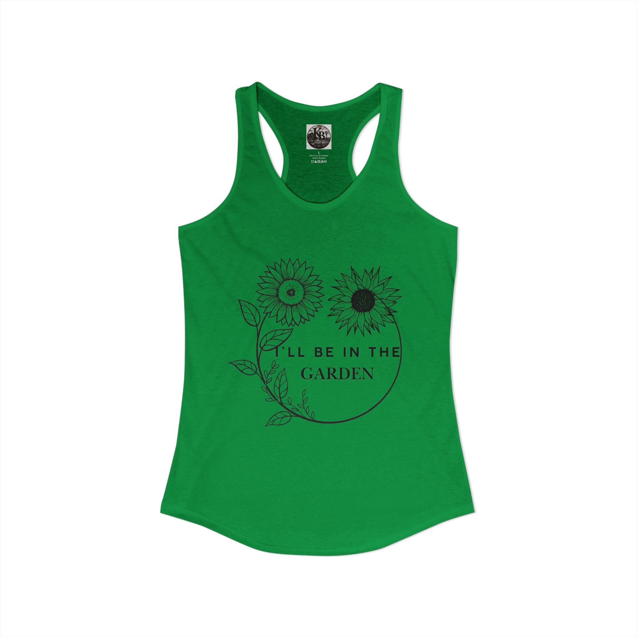 I'll Be in the Garden Flowery Tank Top — Women's Racerback Garden Shirt