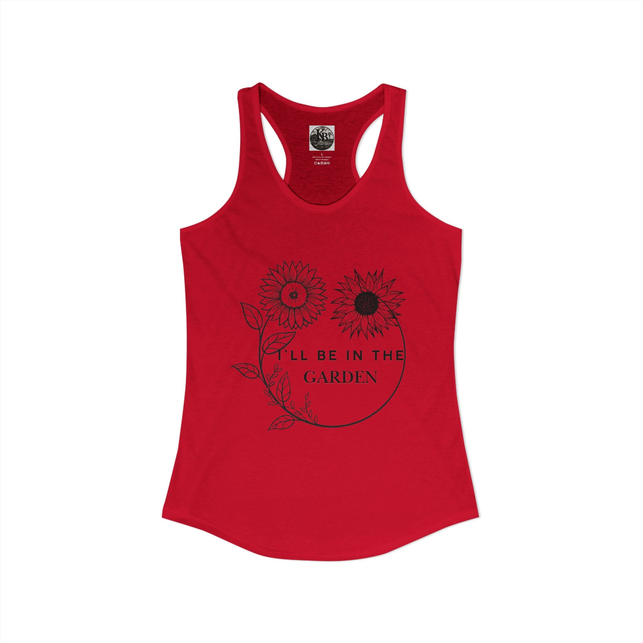 I'll Be in the Garden Flowery Tank Top — Women's Racerback Garden Shirt