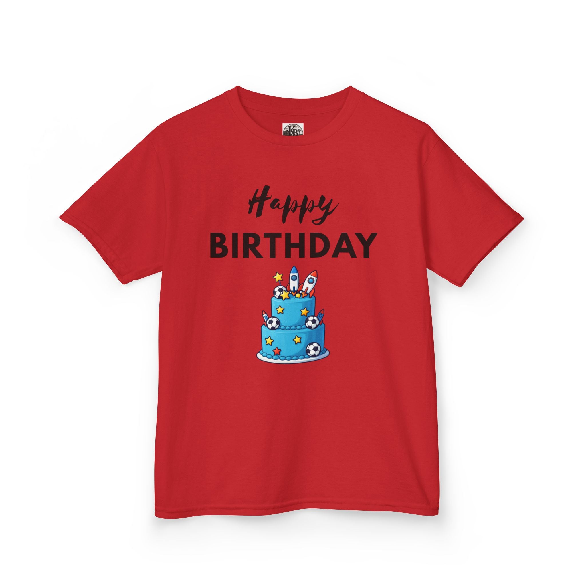 Kids 'Happy Birthday' Cake T-Shirt — Cute Blue Birthday Tee for Children