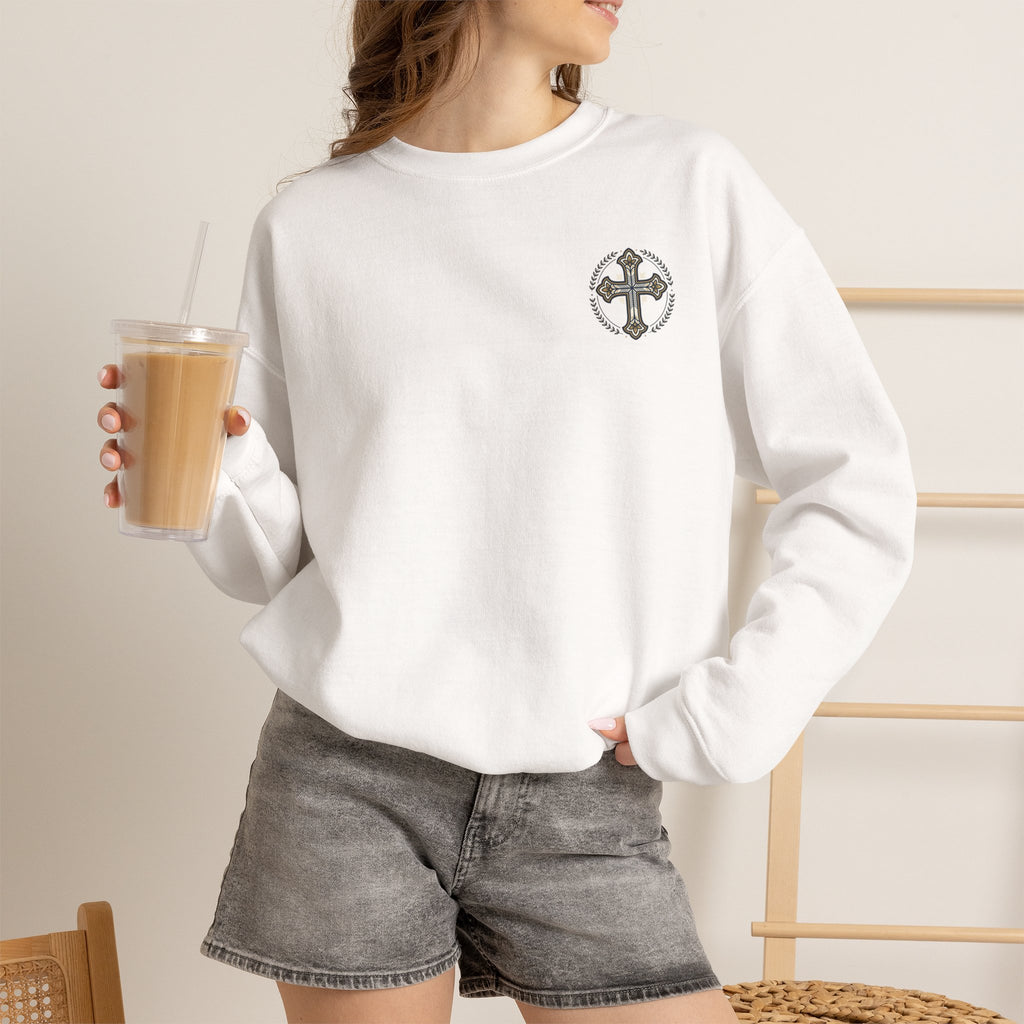 Crewneck Sweatshirt — Minimal Cross Logo & 'Jael Still Becoming Bible Study