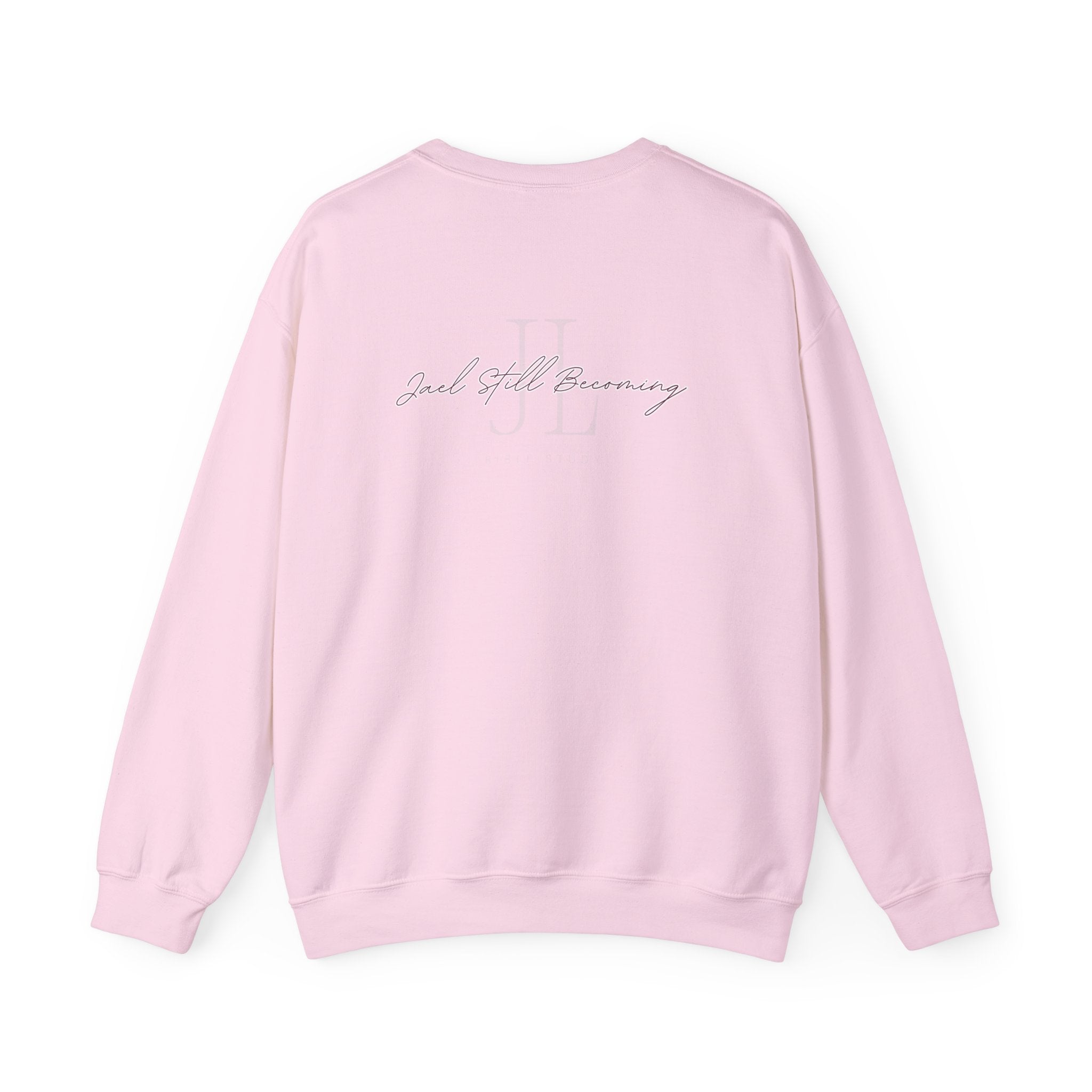 Crewneck Sweatshirt — Minimal Cross Logo & 'Jael Still Becoming Bible Study