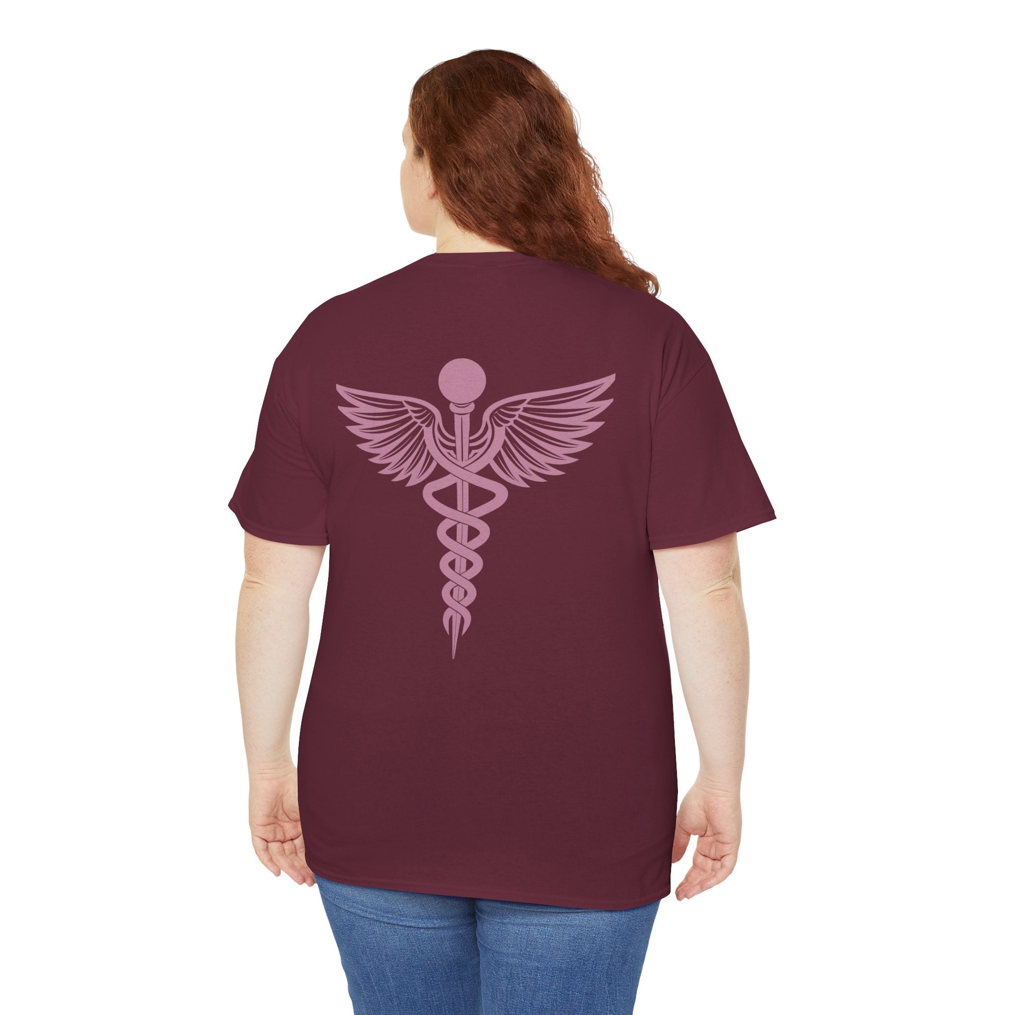 Care Beyond the Cure Medical 100% Cotton T‑Shirt — Nurse & Healthcare Caduceus Tee