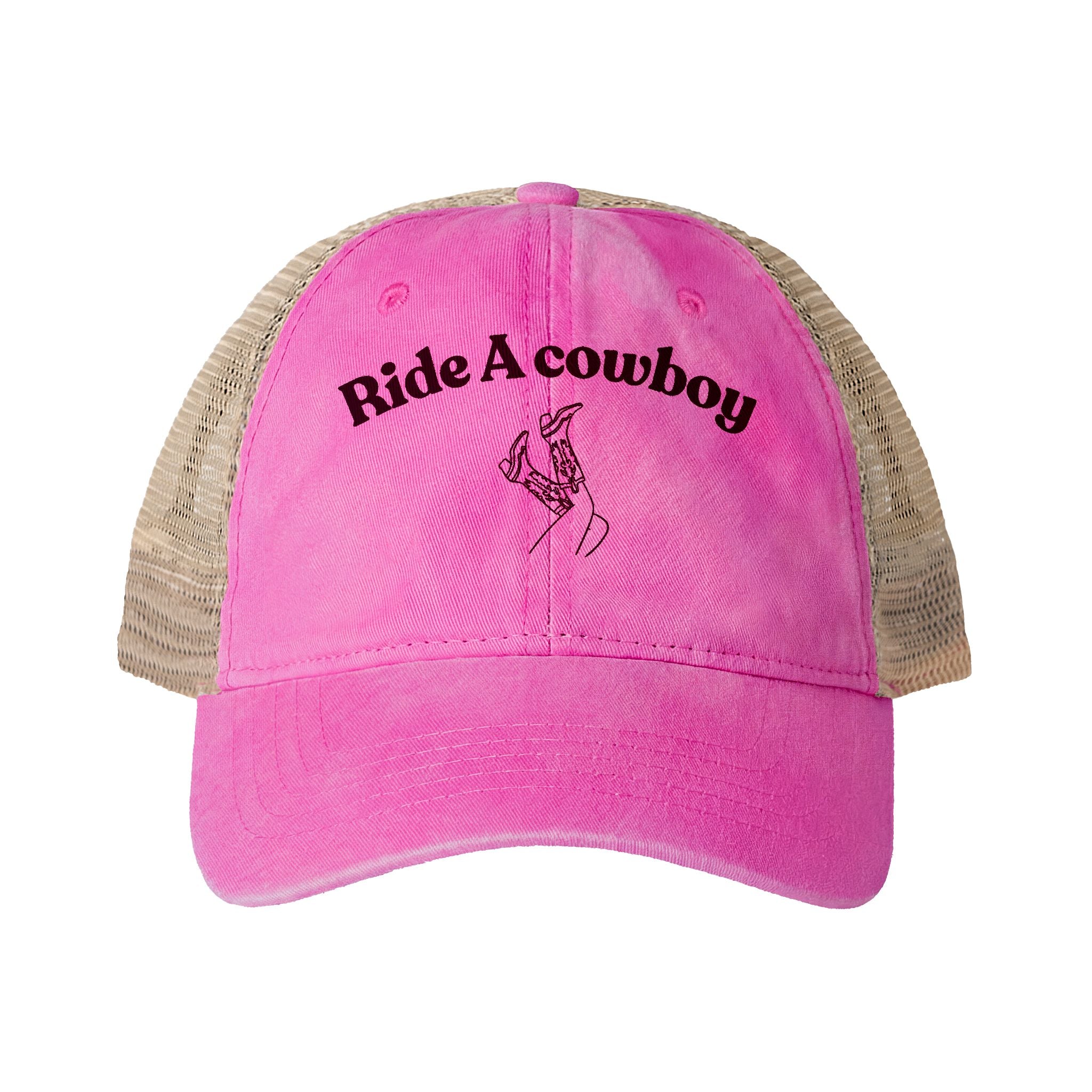 Women's Washed Mesh-Back Cap Ride a cowboy