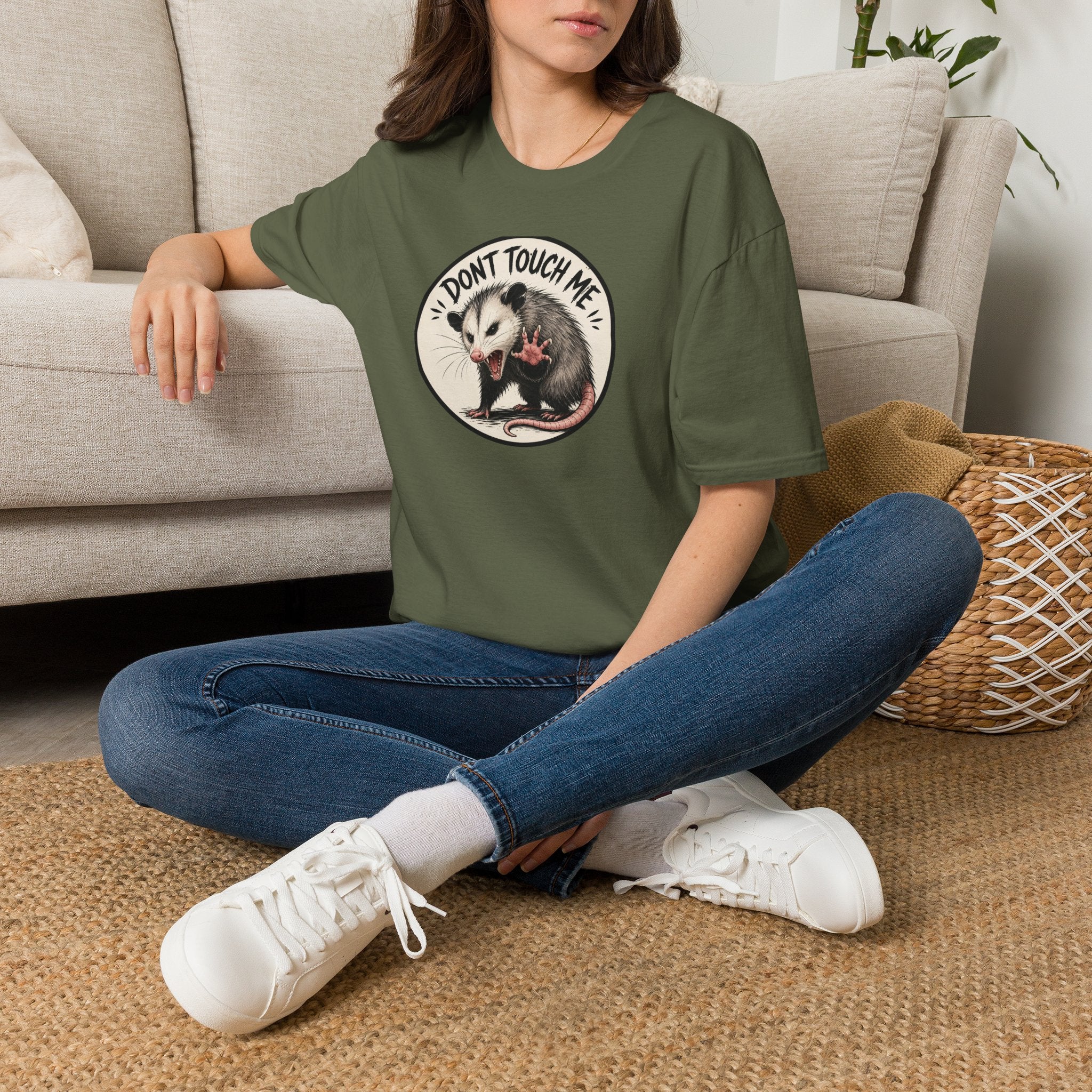 Don’t Touch Me Opossum T-Shirt | Cute Sass, Vintage Circle Design
