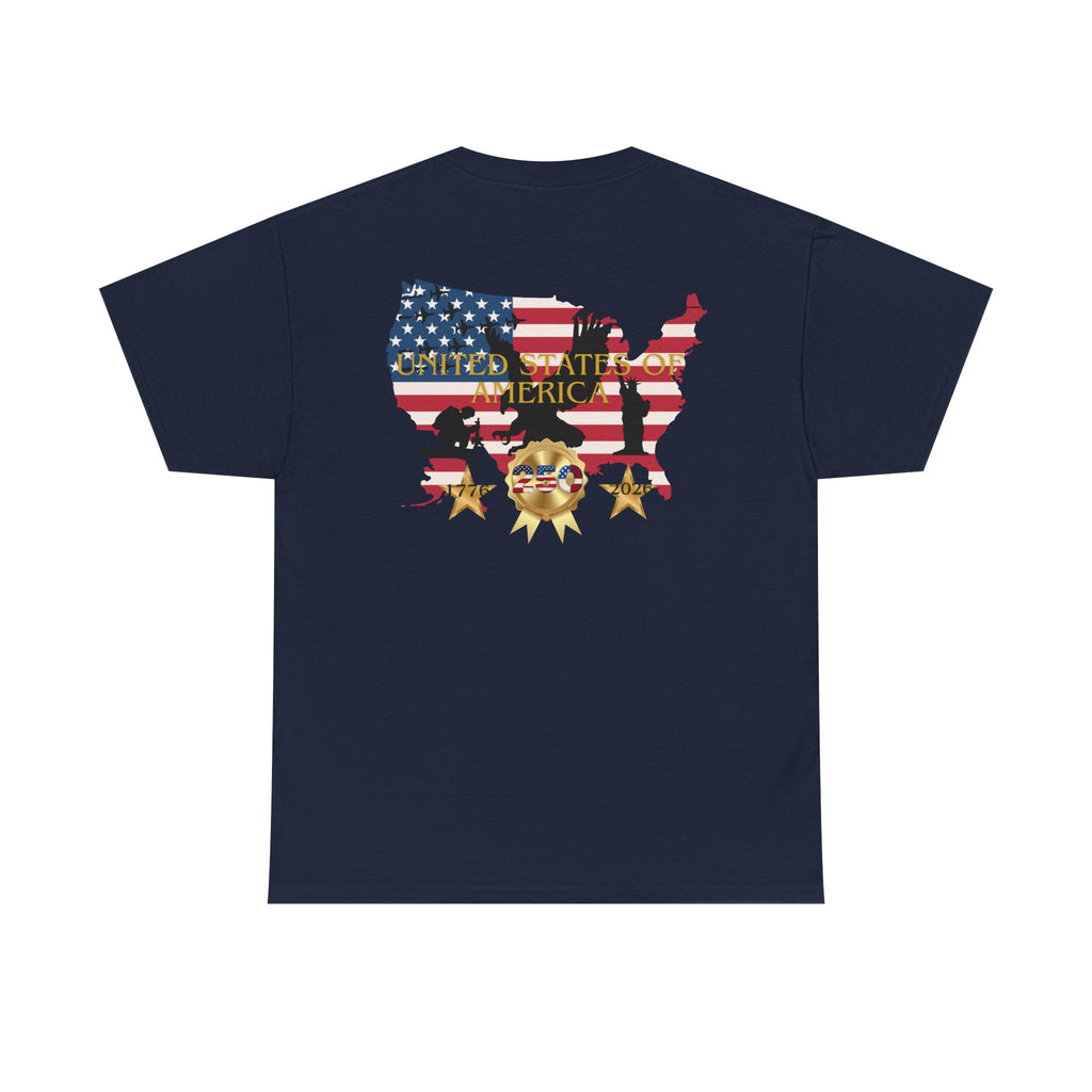 America 250 100% Cotton T-Shirt — Patriotic Fourth of July Tee